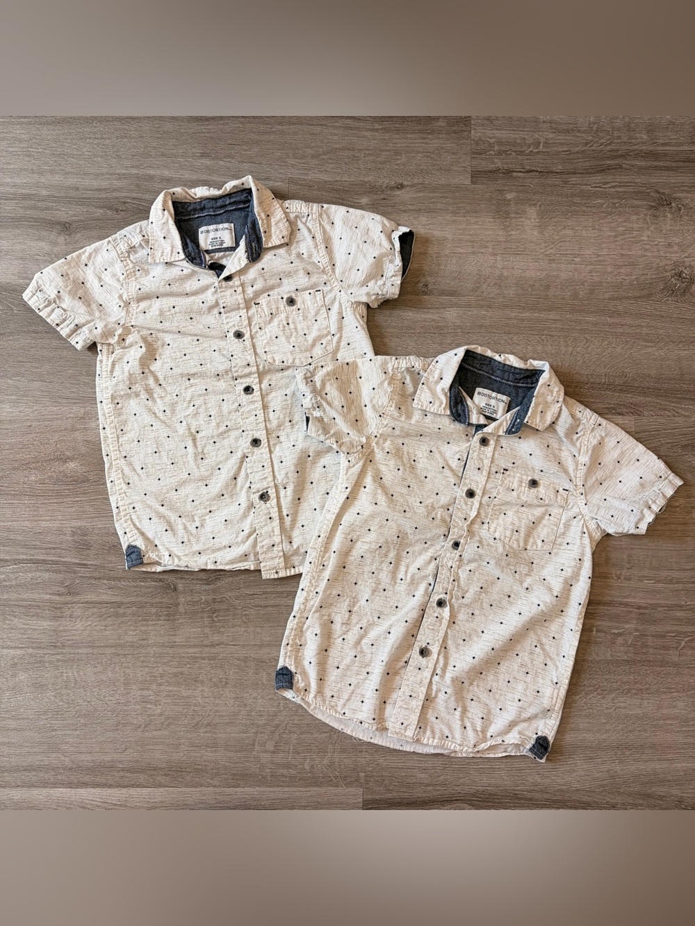 Distortion boys short sleeve button down shirts